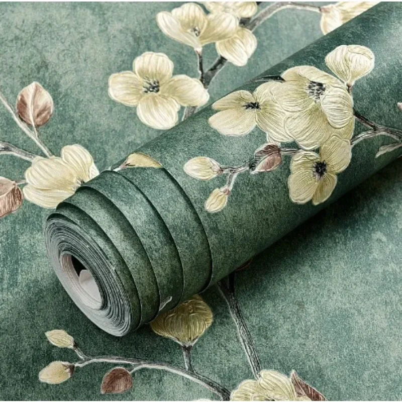 

3d Floral Texture High Quality non Self Adhesive Wall Paper Wallpaper Peel and Stick RetroHome Decor Wall home decor