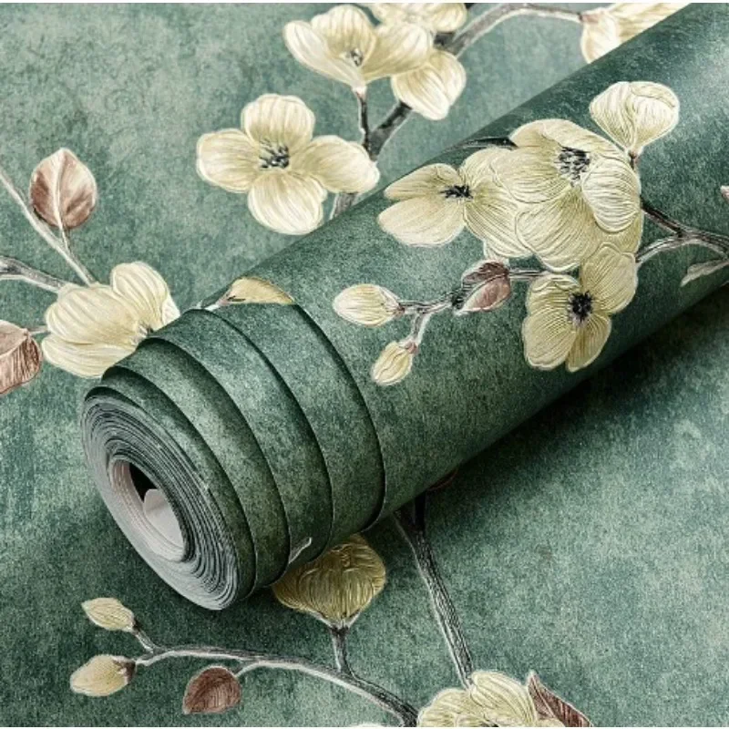 3d Floral Texture High Quality non Self Adhesive Wall Paper Wallpaper Peel and Stick RetroHome Decor Wall  home decor