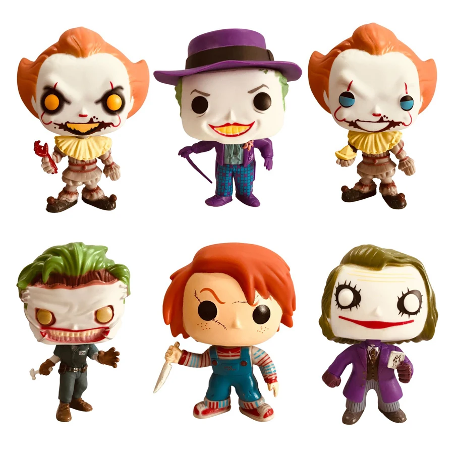 Funko Pop PENNYWISE For The Chucky Action Toys Figures Model Doll Anime Figure Joker Clown Model Kids Christmas Gift