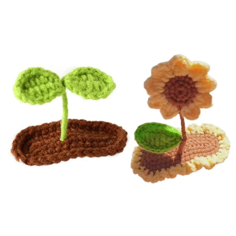 Crocheted Flat Clip Hairpin 2000s Trend Flower for Bunches Headwear DXAA