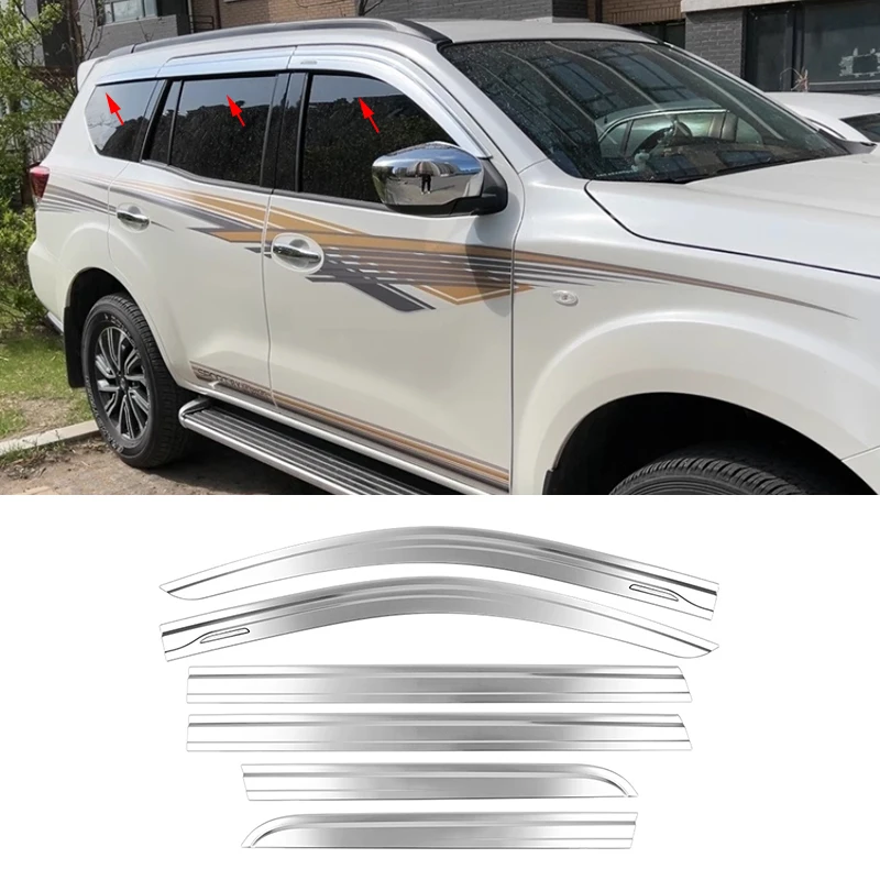 

Автомобильные аксессуары, подходят для Nissan Terra 2018-2024, хромированный АБС-пластик, водонепроницаемый козырек для дверей, окон, вентиляционные шторы, защита от солнца и дождя