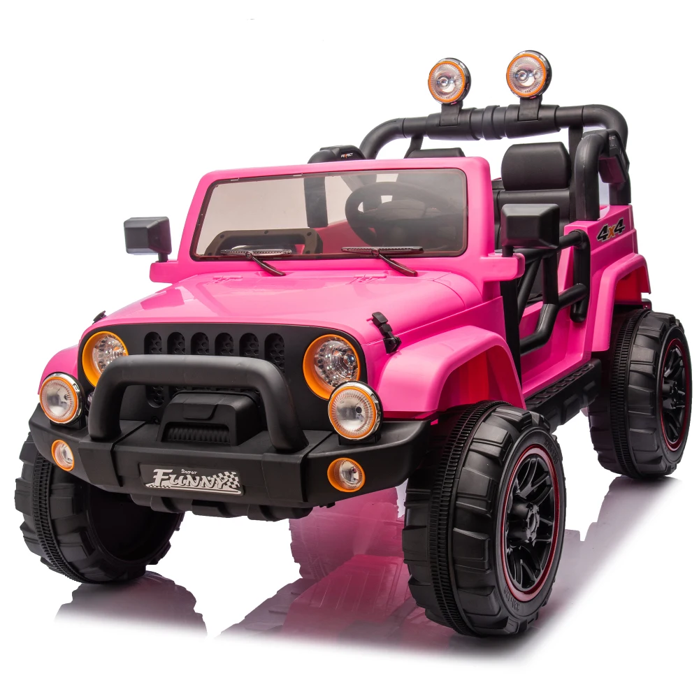 24V Kids Ride On Electric Car with Remote Control 2WD Rear Suspension Trunk Bluetooth USB Lights Pull Rod Toy Vehicle for kids