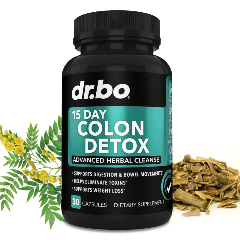 15日間の腸内デトックスカプセル-センナ葉配合で腸の不快感を軽減し、消化器の健康を促進、非遺伝子組み換え