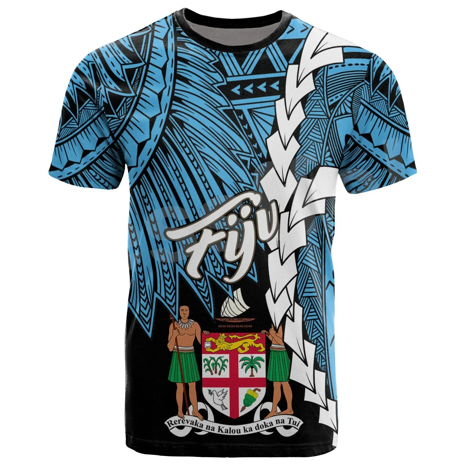 The Flags of Rugby Tribes and Turtle Countries, Men's and Women's Short Sleeved T-shirts, Summer Casual Shirts, Printed with Fij