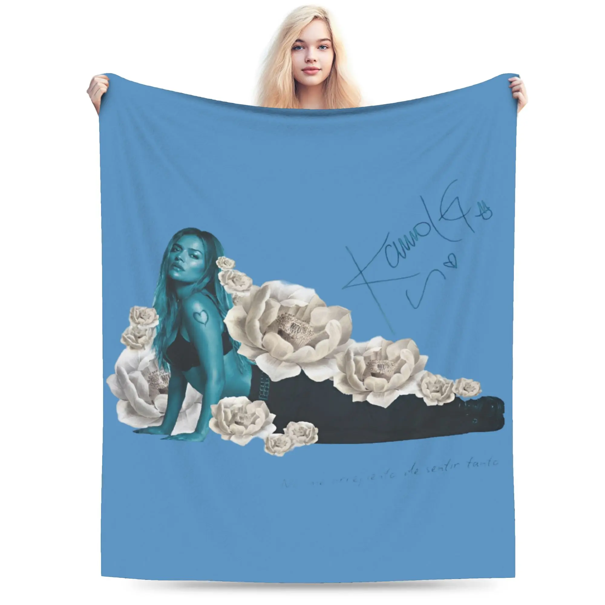 No Me Arrepiento De Sentir Tanto Karols G NMADST  Blankets Soft Flannel Novelty Gift  Throw Blanket Rug Piece