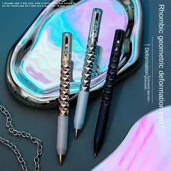 Metal Geometric Deformation Gel Pen 0.5mm Black Ink Shape Change Decompression Pen Anamorphic Neutral Pen Student Stationery