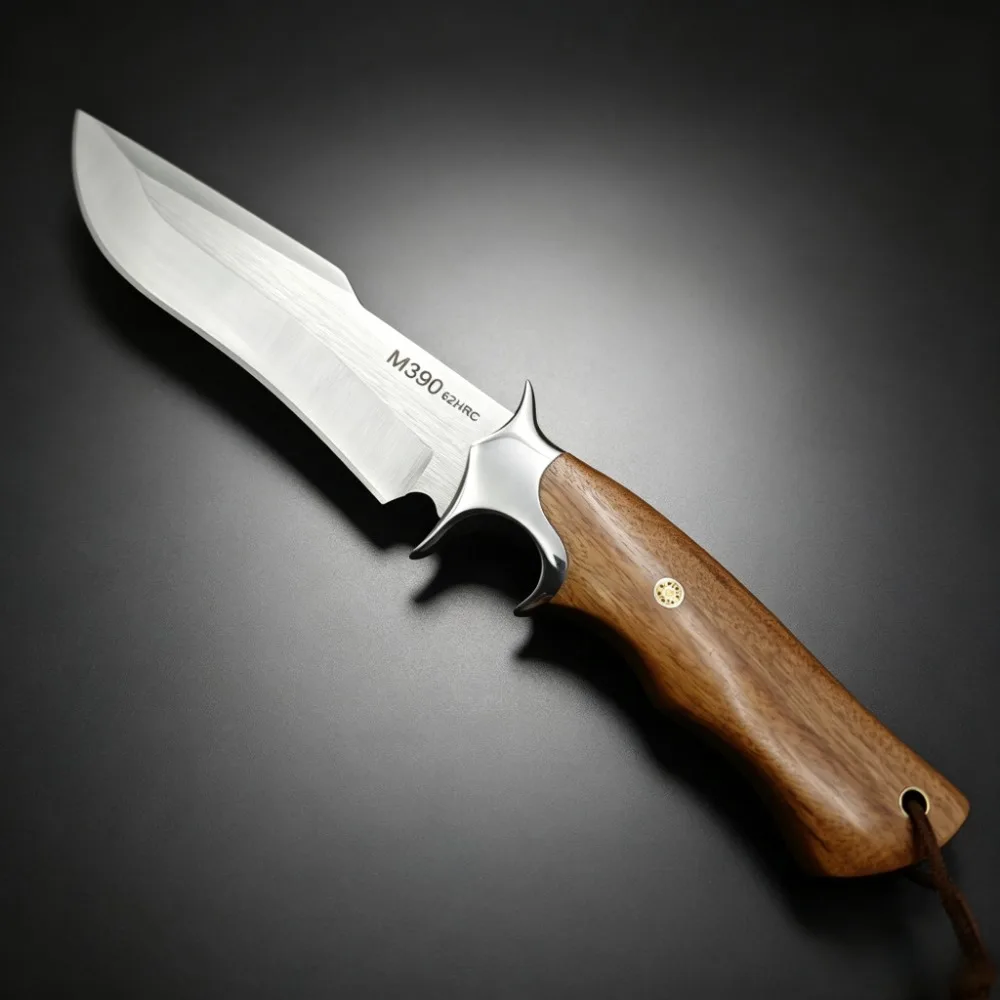 M390 Mark Fixed Blade Wood Handles Pocket Knife Outdoor Straight Knife Camping Bushcraft Survival Utility Knives EDC Tool