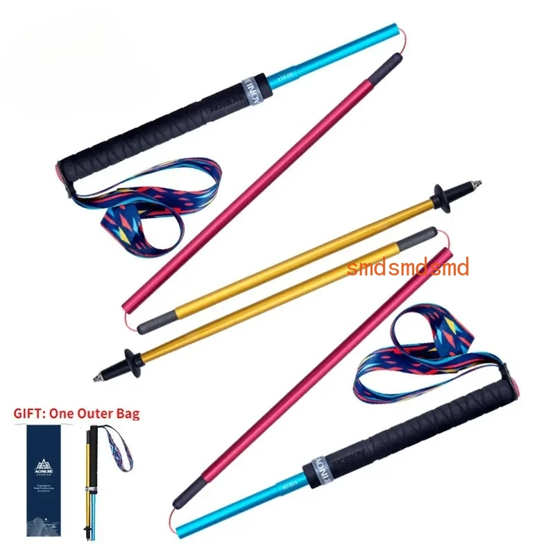 E4201 New E4204 Lightweight Folding Collapsible Quick Lock Trekking Pole Hiking Trail Running Walking Stick Carbon Fiber