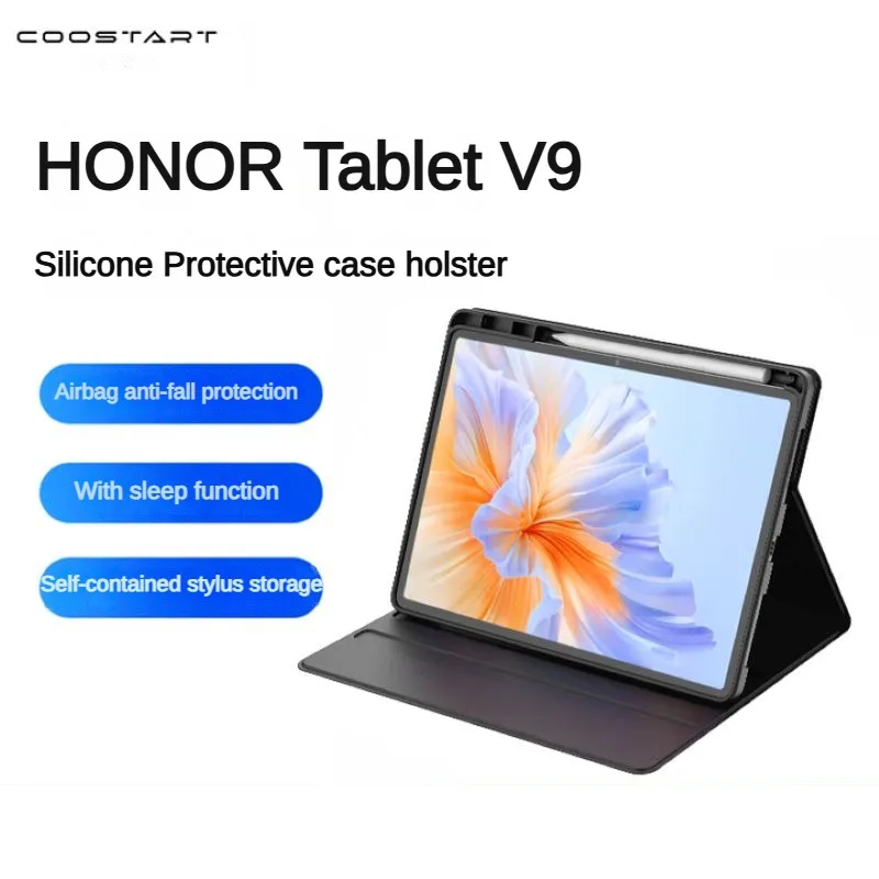 

Защитный чехол COOSTART подходит для Honor Tablet V9 с 11,5-дюймовым экраном и встроенным слотом для ручки с интеллектуальным сна