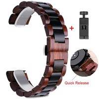 Wood Wrist Strap For Xiaomi Huami Amazfit Bip/Bip S U GTS 2 GTR 47MM Stratos 3/2/2S Watch Band Replace Straps attachment 20 22mm