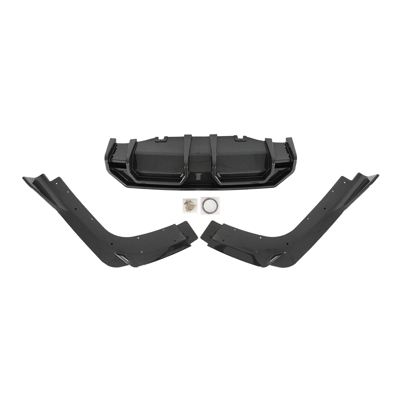 For KiA Stinger 2018-2021 A Set Of Rear Bumper Diffuser Ad Style Carbon Fiber Painted Diffuser Glossy Black Car Accessories view 6