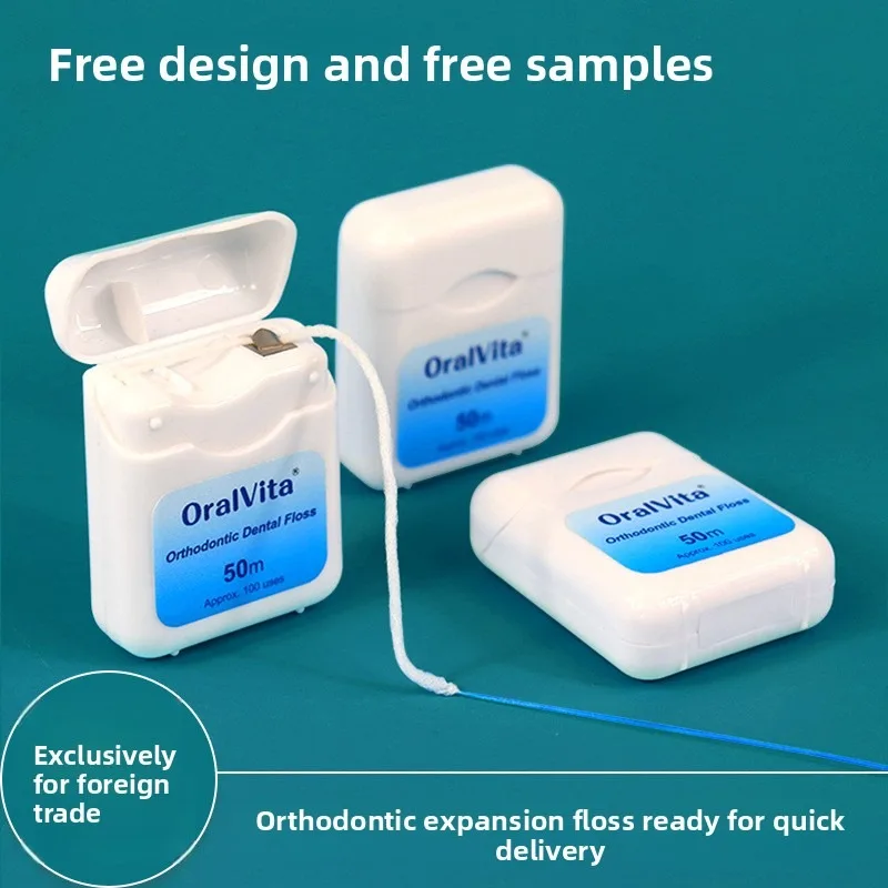 50m/for Braces Oral Care Toothpick Cleaning Wire Interdental Cleaner Roll Orthodontic Expanded Dental Floss Fluffy Floss Thread