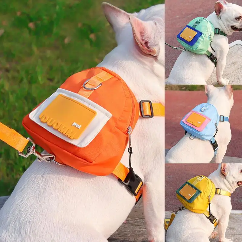 

Adjustable Dog Saddle Backpack Treat Pouch Self Carrier Pet Harness cute pet puppy carry bag suitable for traveling hiking