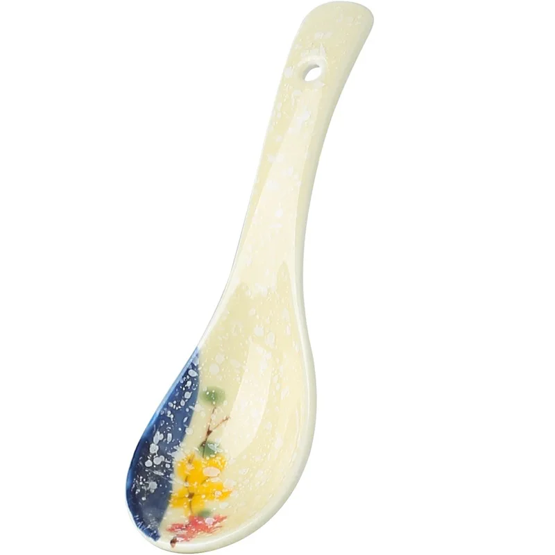 

Yjq 3pcs ceramic household spoon, Chinese rice spoon for exquisite soup eating