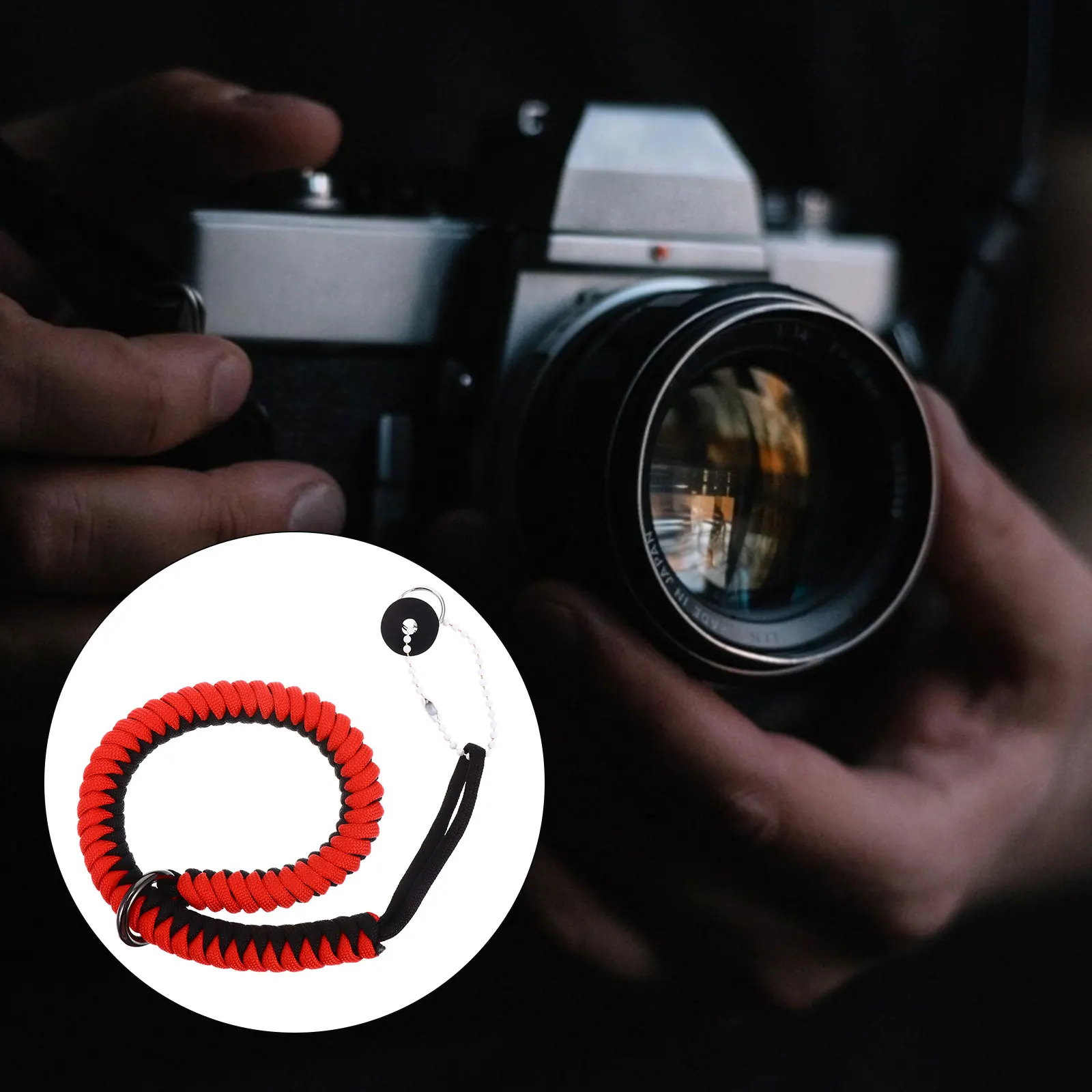 

Camera Wrist Strap Adjustable Rope Outdoor Braided Ropes to Weave Red Lanyard Hand