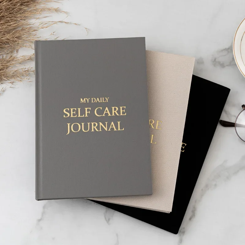 Gratitude Diary Self-Care Plan Book เวอร์ชันภาษาอังกฤษ A5 โน้ตบุ๊คพนมเปญผ้า Book Planner