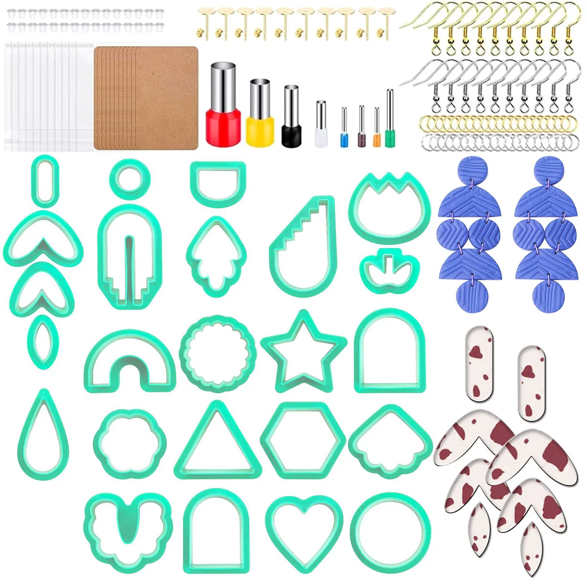 

Clay Cutters Set Polymer Clay Cutters Set with 24 Shapes Stainless Steel Clay Earring Cutters Earring Accessories