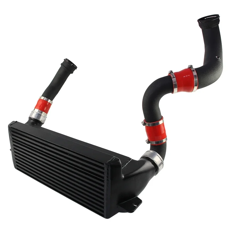 Super Charge Pipe Kit & Bar & Plate Intercooler Competition For BMW N55 E8X E9X E82 E88 E90 E91 135i 335i Aluminum Black/Red