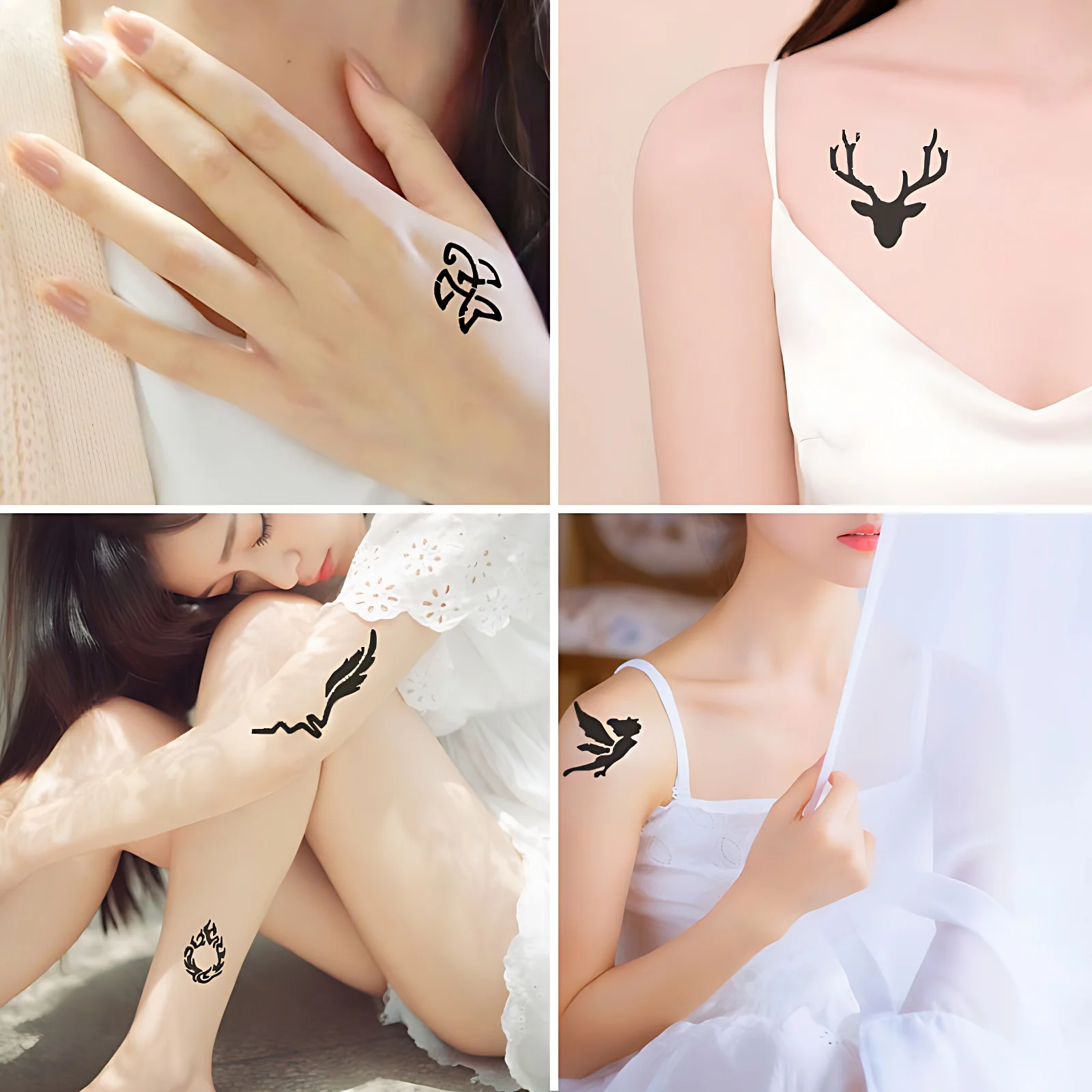 Airbrush Glitter Tattoo Stencils Template Heart Cross Star Dragon Two Layer Henna Tattoo Stencil for Arm Chest Wrist Finger Hand