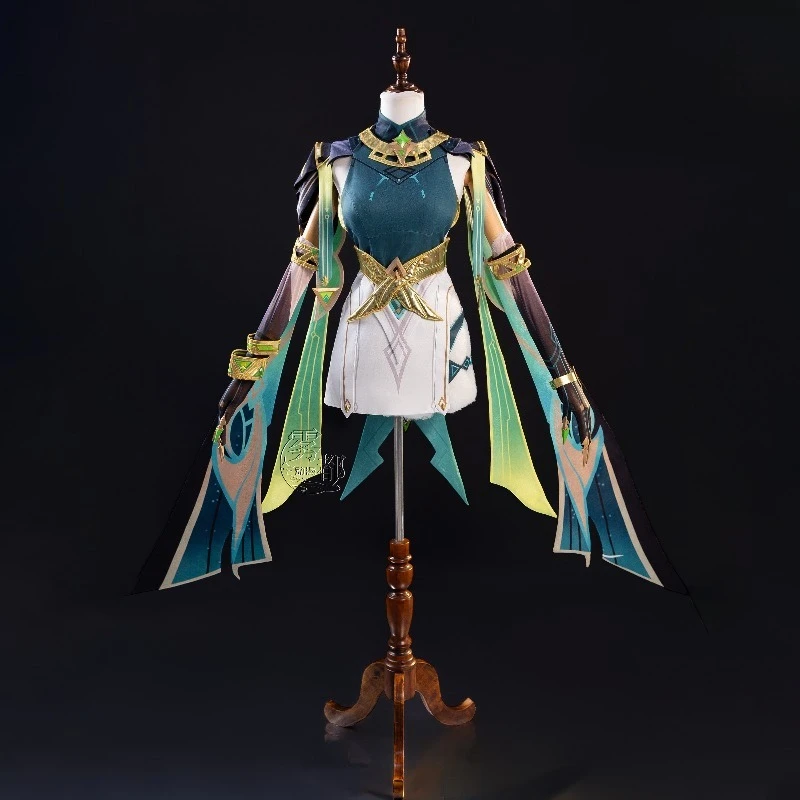 

Genshin Impact Nefer Косплей Костюм Парик Платье Униформа Наряд Головные Уборы Карнавал Хэллоуин Вечеринка для Женщин Аксессуары Для Девочек