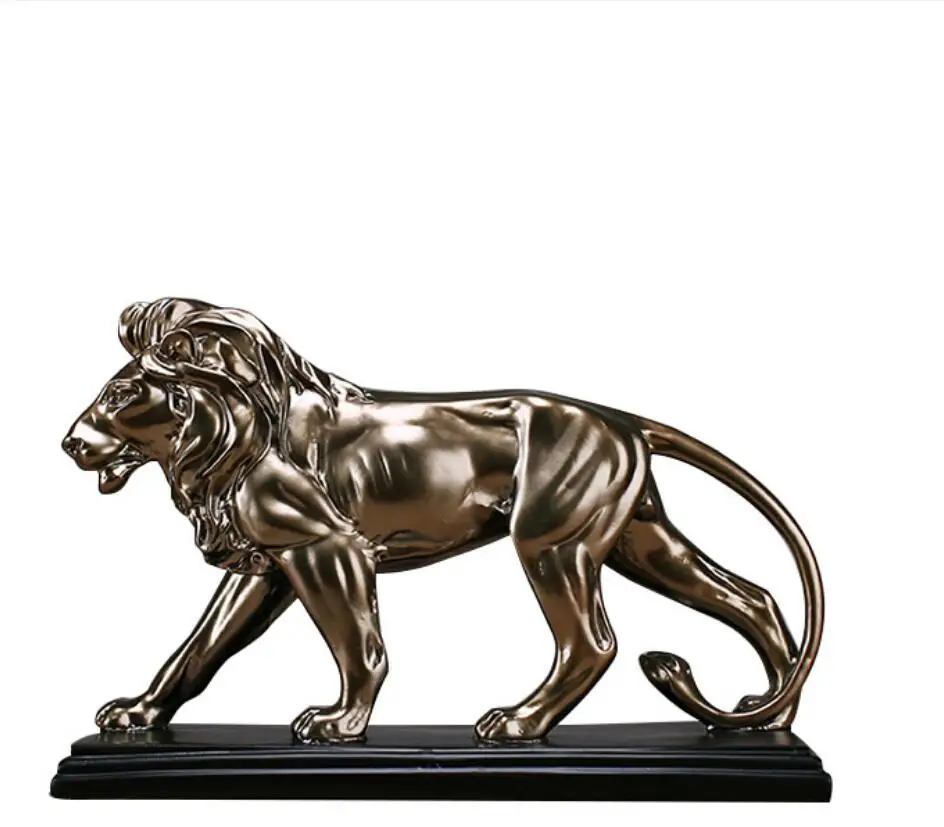 

African Ferocious Lion Sculpture Statue Resin Domineering Animal Lion Home Decoration Accessories Craft Gift Statue