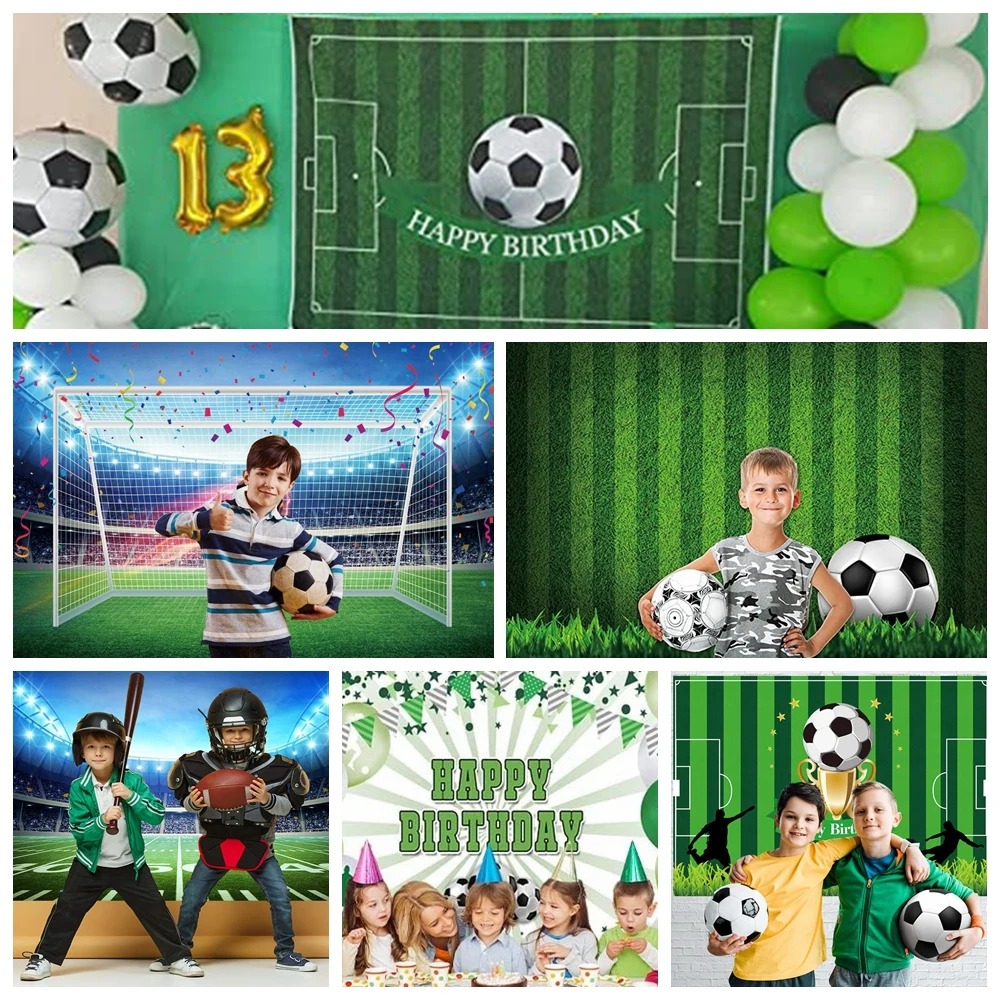 Fundo de futebol para festa de aniversário, fotografia personalizada fundo, decor banner para menino, estádio do Real Madrid, campo de pastagem