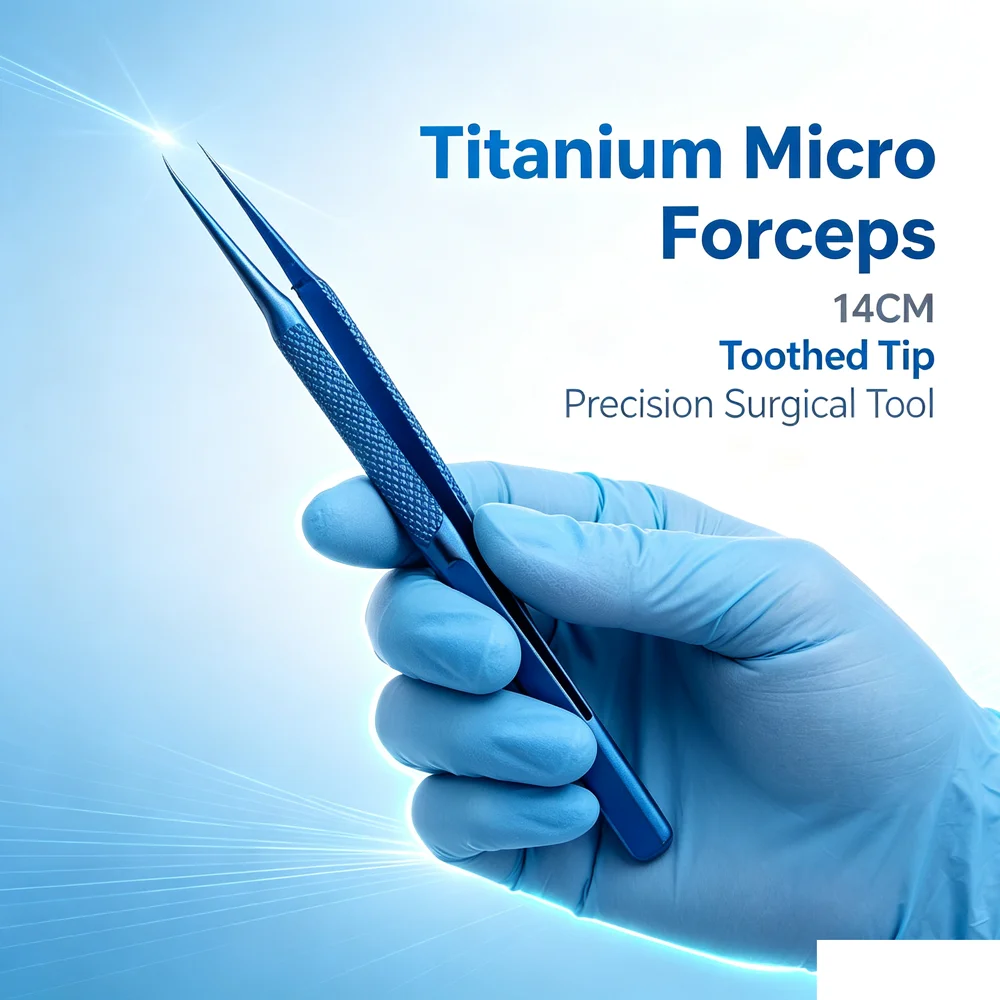 14CM Titanium Alloy Microscopic Toothed Forceps Medical Grade Precision Tweezers for Detailed Work in Dental Or Surgical Instrum