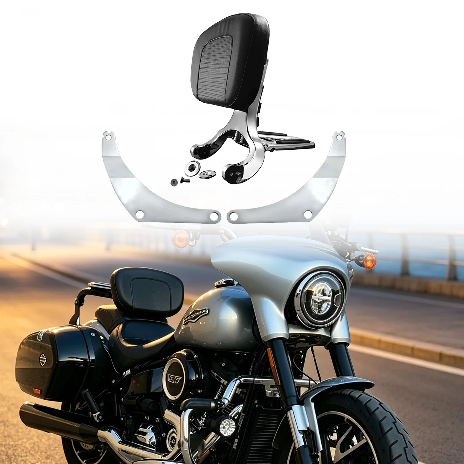 Detachable Passenger Sissy Bar For Harley 18-26 Low Rider ST FXLRST Sport Glide FLSB FXLR Motorcycle Backrest Driver Sissybar