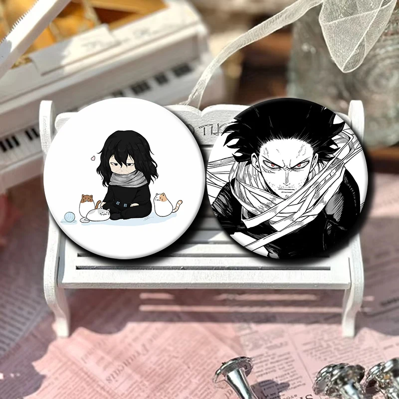 58mm Cartoon Character Eraser Head Soft Button Pin Hero Anime Brooch Creative Badge for Backpack