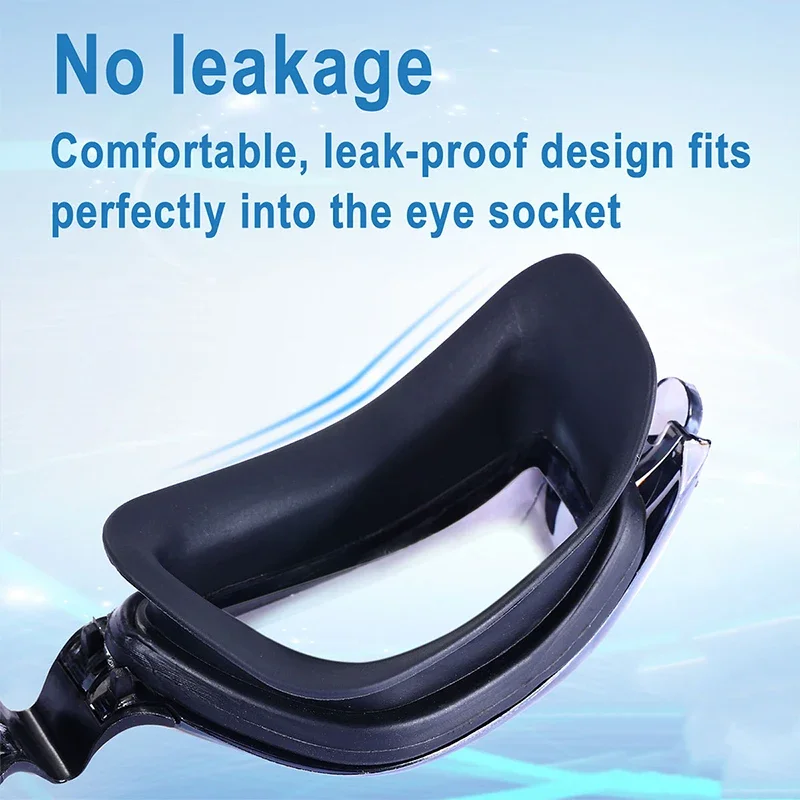 Swimming Goggles Adult Myopia Swimming Goggles One-piece Earplugs Electroplating Anti-fog High-definition Swimming Goggles