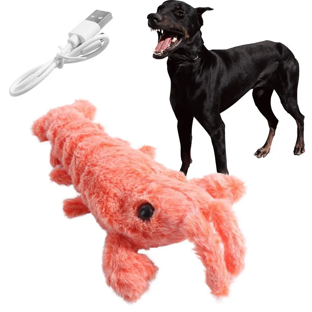 

USB Charging Lobster Cats Toy Simulation Jumping Shrimp Washable Plush Electric Pet Toys Dancing Moving Automatic