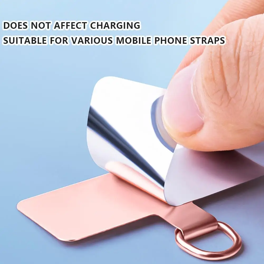Stainless Steel Phone Lanyard Patch Gasket Ultra-thin Metal Phone Hanging Cord Tether Tabs Replacement Safety Connect Piece