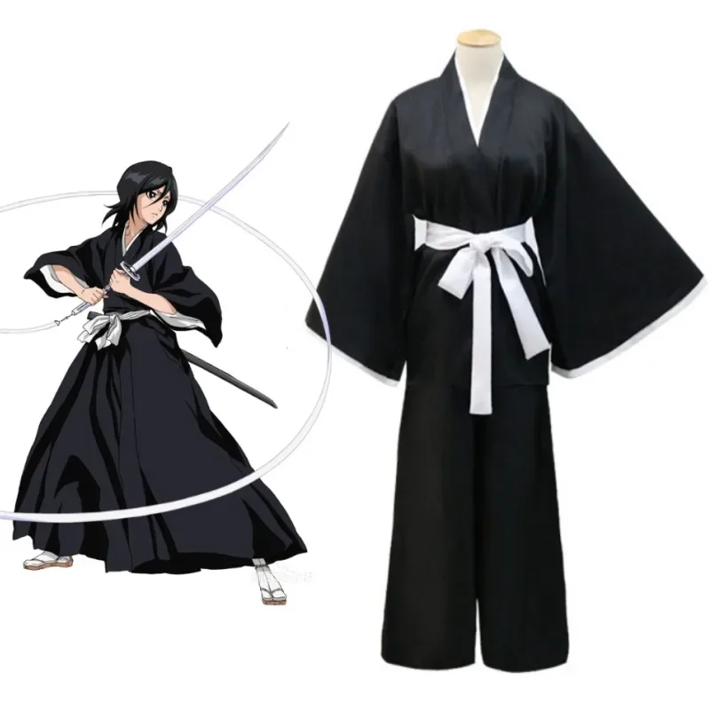 Anime Death Bleach Kimono Cosplay Costume Kuchiki Rukia Queen R Halloween Clothing Japanese Samurai Uniform