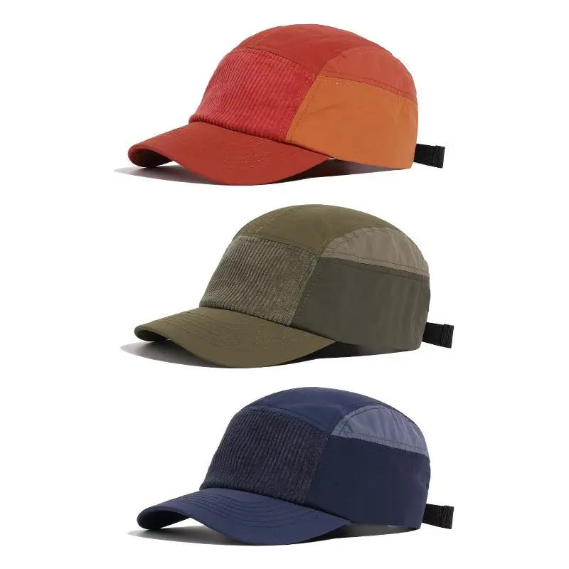 Japan South Korea Street Baseball Cap Tooling Five-Leaf Color Matching Corduroy Stitching Peaked Caps Winter Sunshade Hat