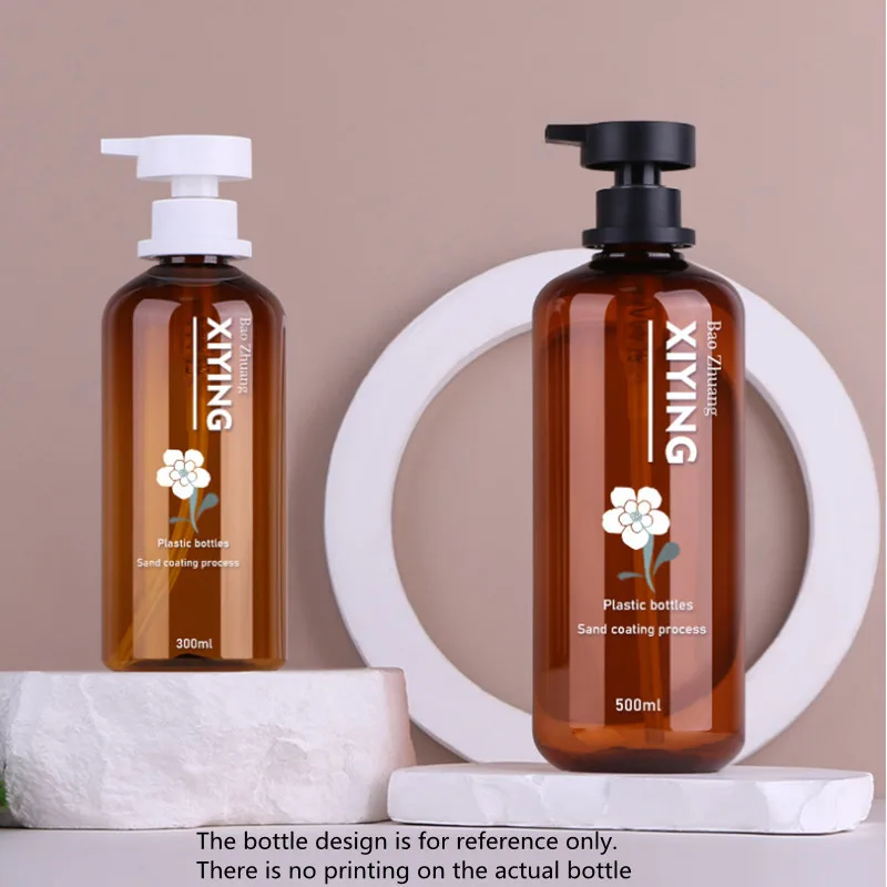 15-unids-pack-300ml-500ml-dispensador-de-jabon-marron-botella-vacia-recargable-jabon-de-manos-locion-liquida-champu-acondicionador-contenedor