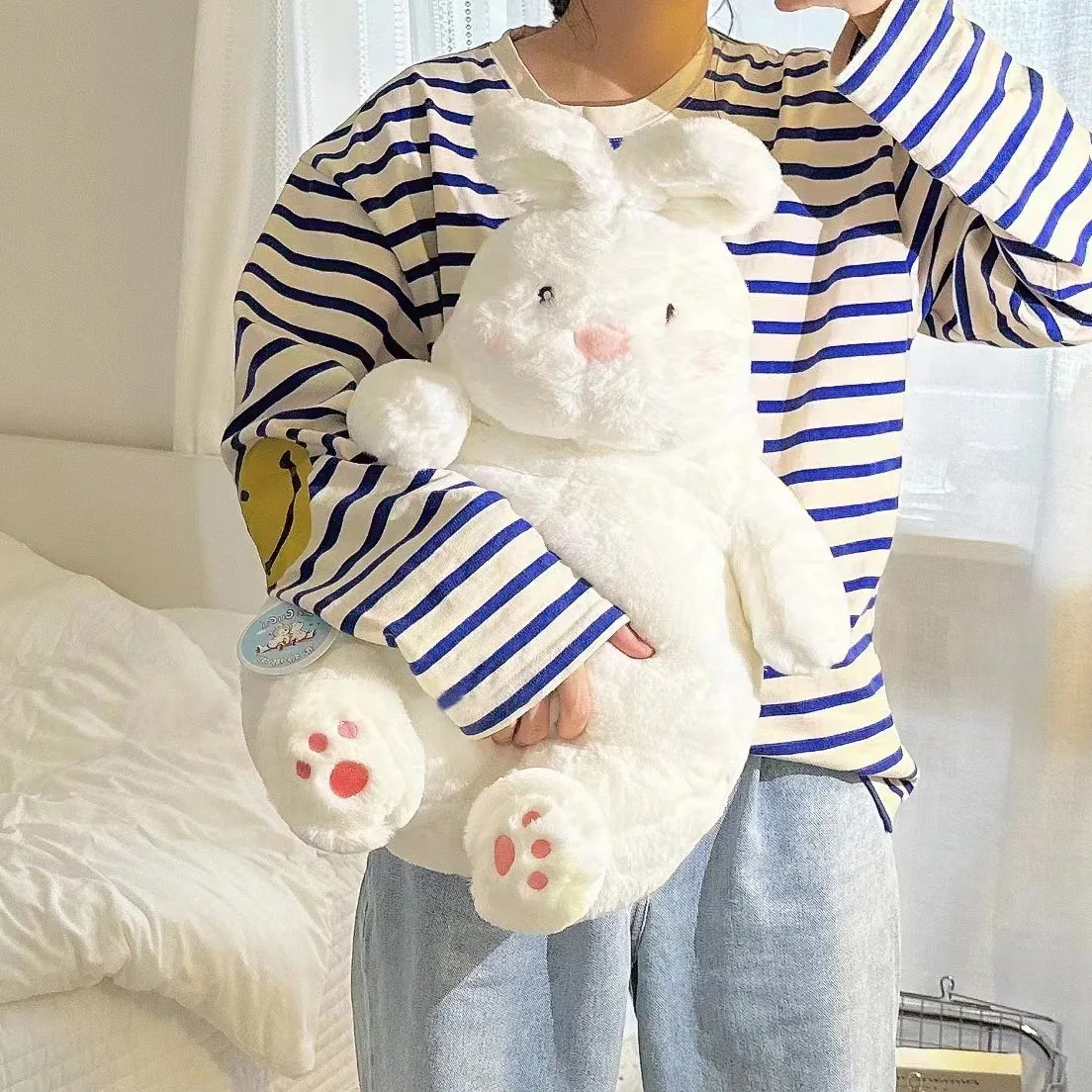 

45cm Lazy Rabbit Plush Toy Pillow Cute Animal Plushie Kawaii Soft Stuffed Toys Cotton Doll Room Decor Birthday Gifts