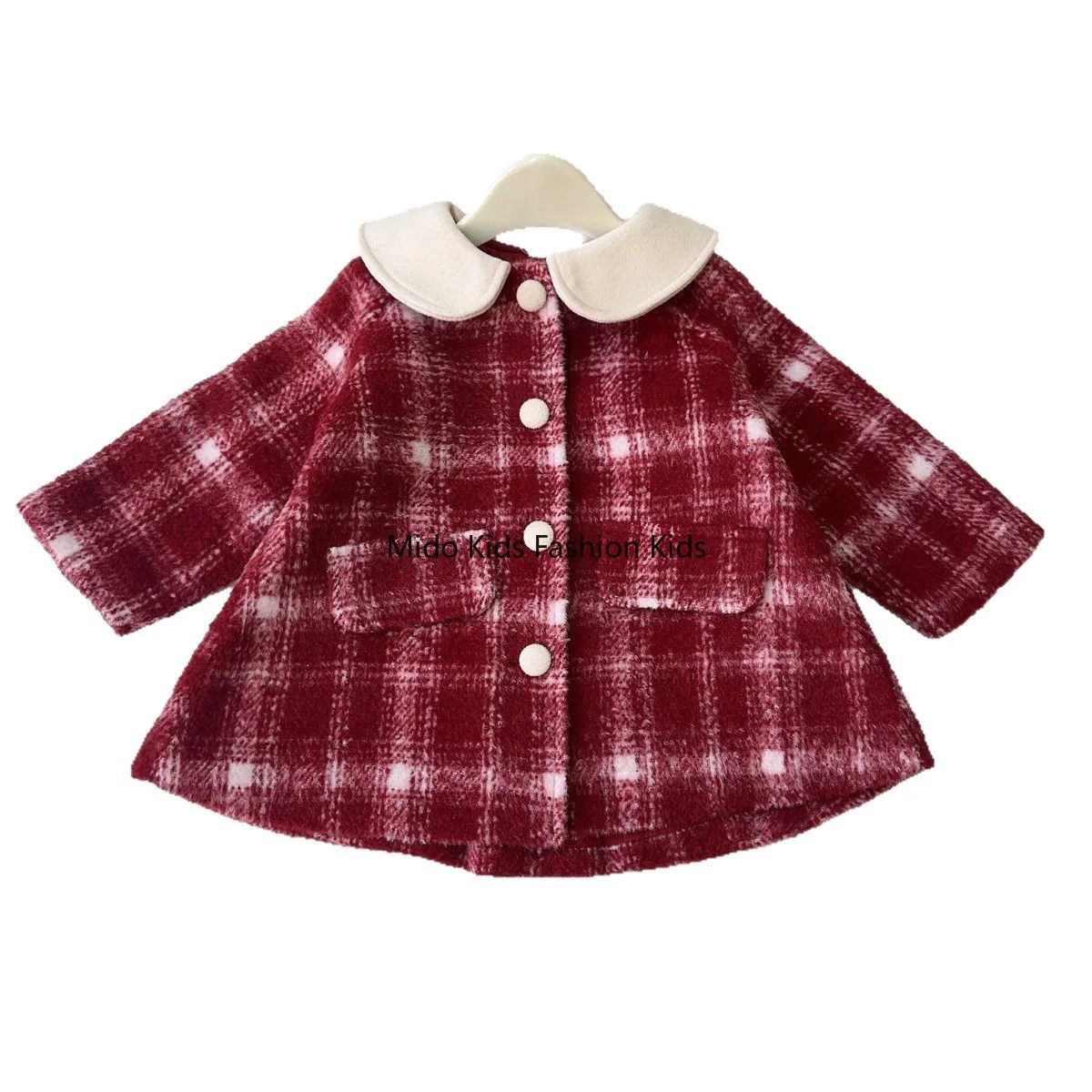 

Korean version of the girl's winter thickened cotton jacket winter baby girl clothing tops new fashionable Chinese tweed coat