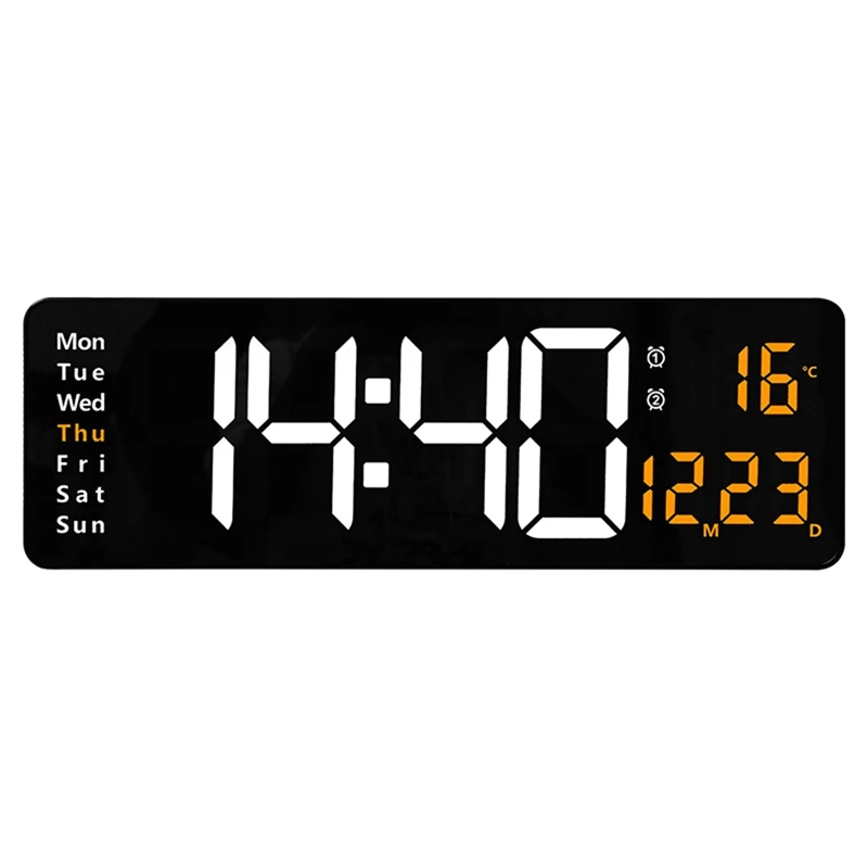 16-Inch LED Digital Display Wall Clock Temperature And Humidity Display European Wall Clock Timer Countdown Timer