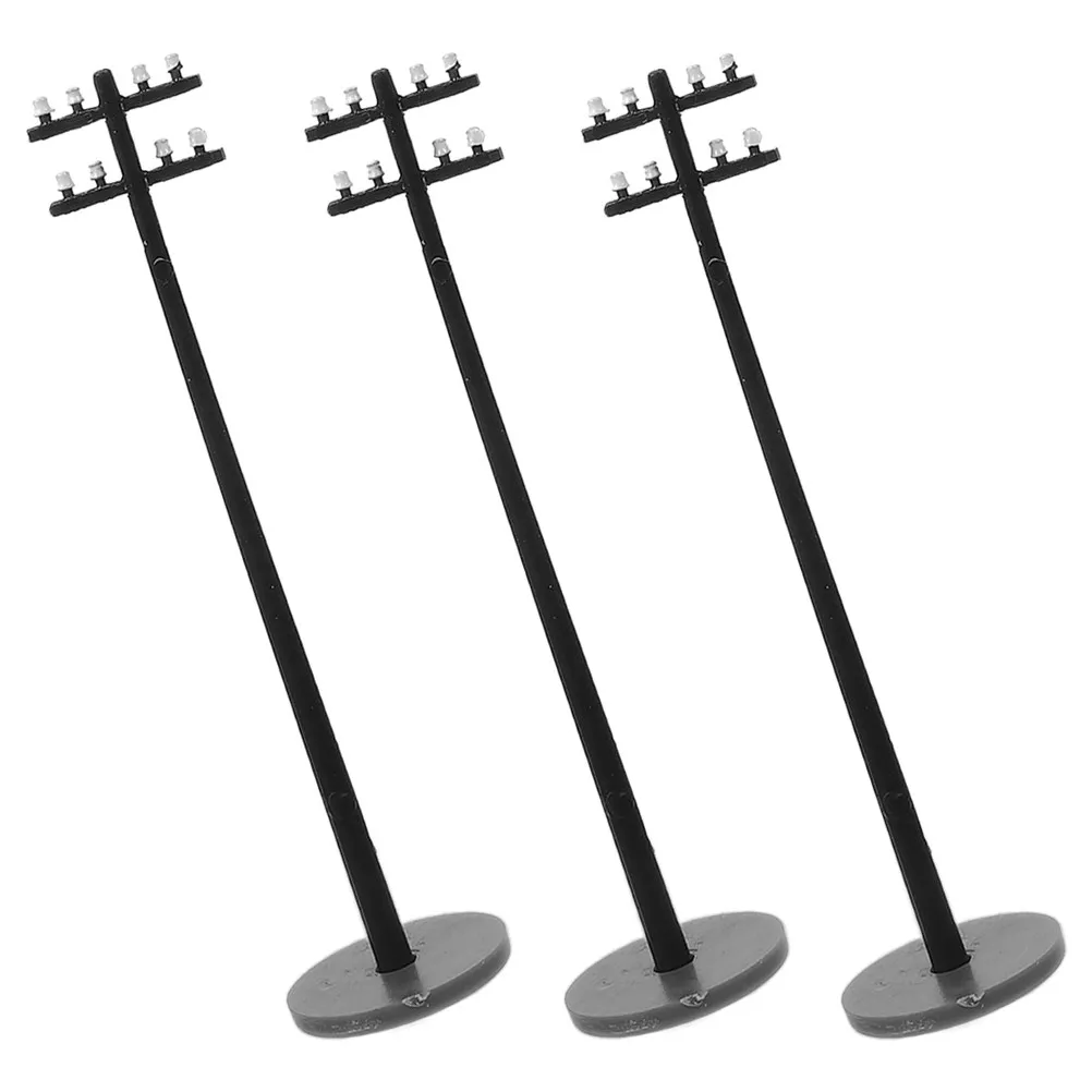 

3Pcs Architectural Sand Table Miniature Telephone Poles DIY Detailed Train Set Accessories Micro Landscape Railroad Scene 1:100