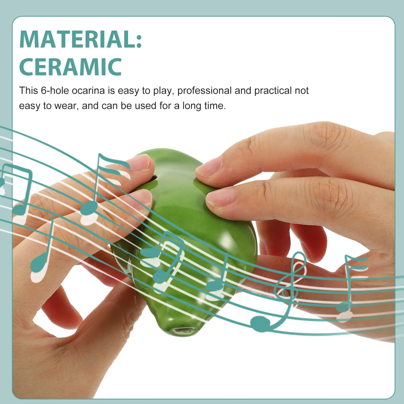 6-Hole Beginner Ocarina Ceramic Conch Shape Portable Lightweight Practice Wind Instrument for Kids and Adults Professional Music