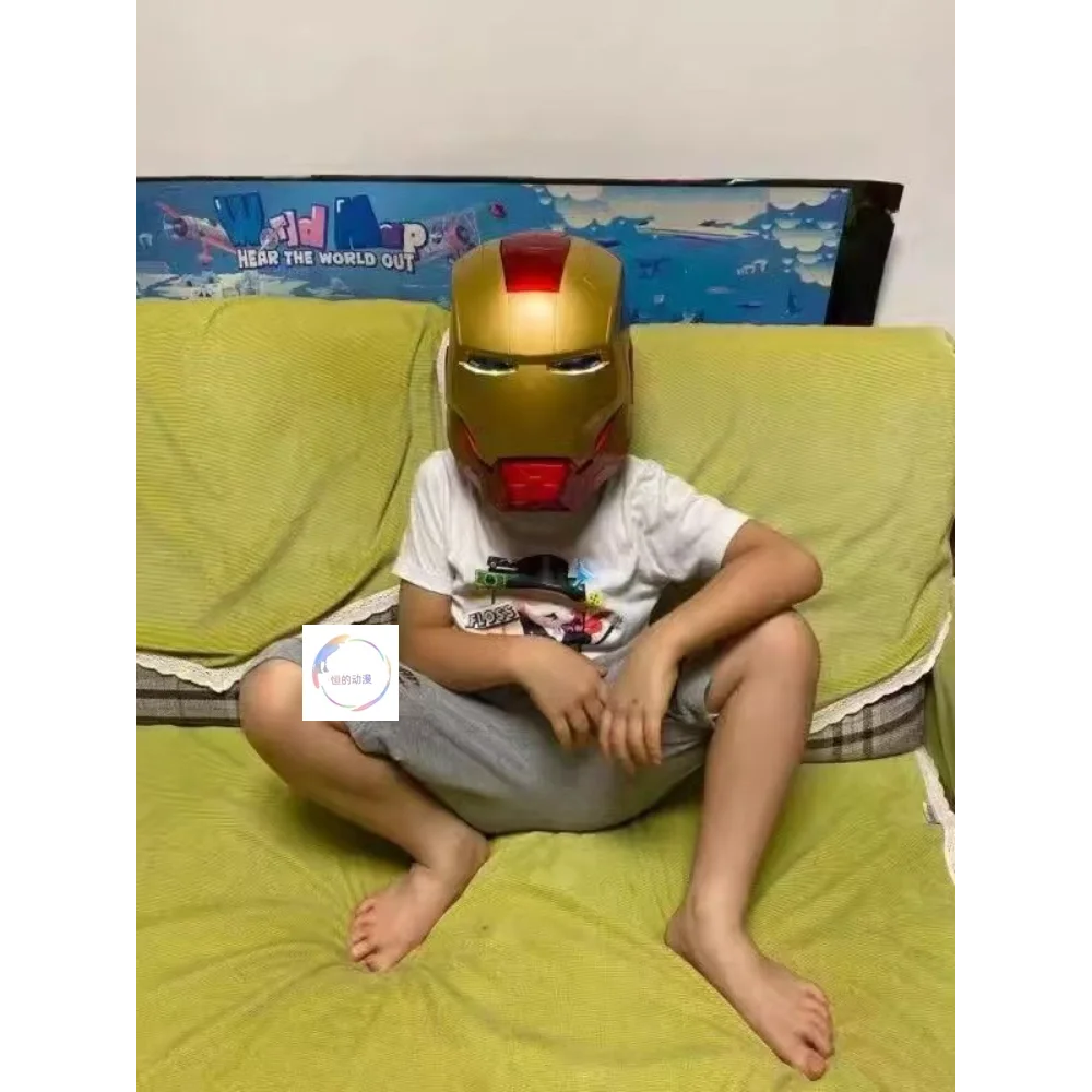 Iron Man Elektrische Kopfbedeckung Tragbare MK5 Jungen Maske Transformator Spielzeug LED Full Face Touch Sensor Geschenk ko