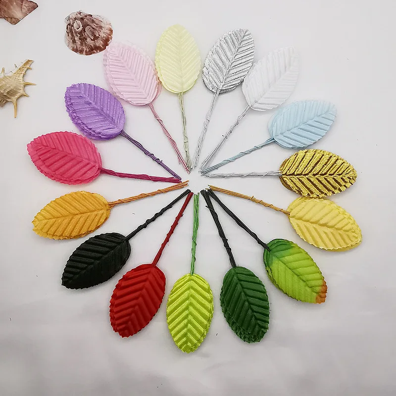 10pcs Artificial Silk Green Leaves Fake Tree Leaf Decorative Plants For DIY Scrapbook Craft Wedding Wreath Party Room Decoration