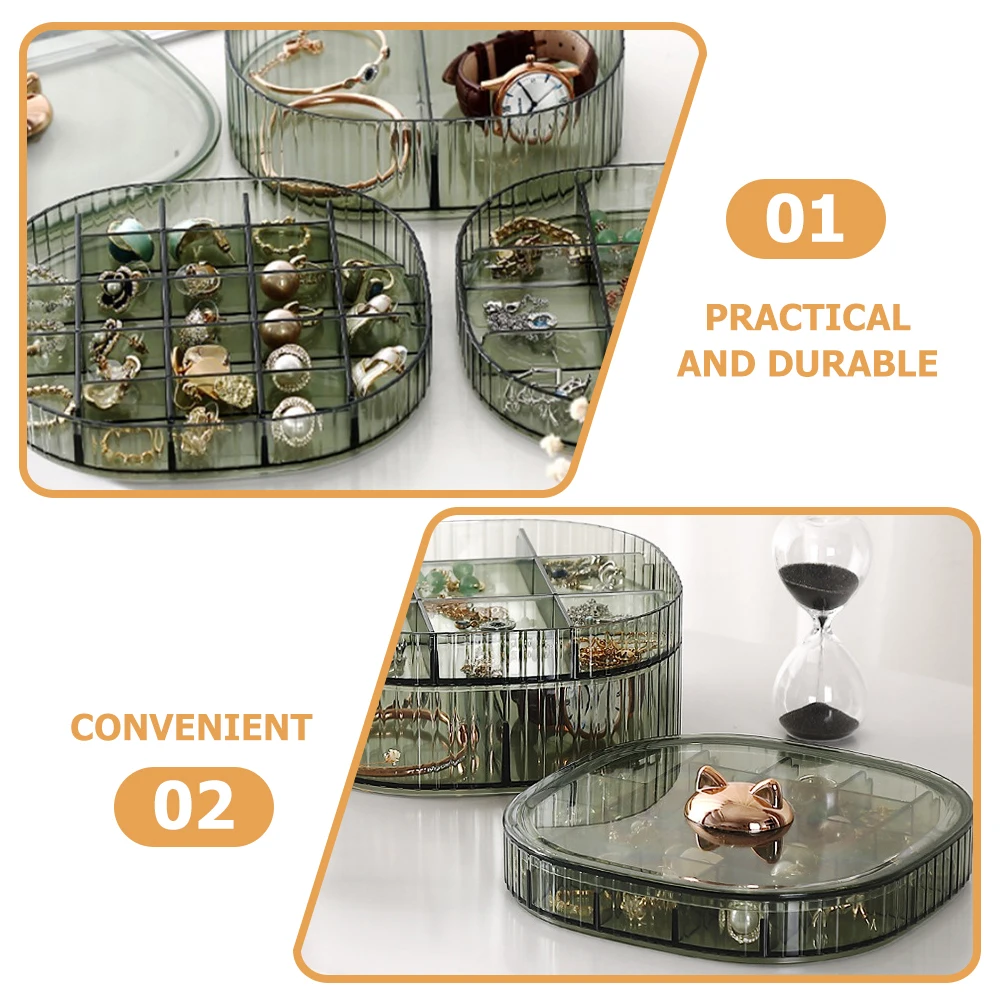 

3-Layer Jewelry Storage Box Stackable Organizer With Compartments Earrings Rings Necklaces Holder Desktop Trinket Case For Home