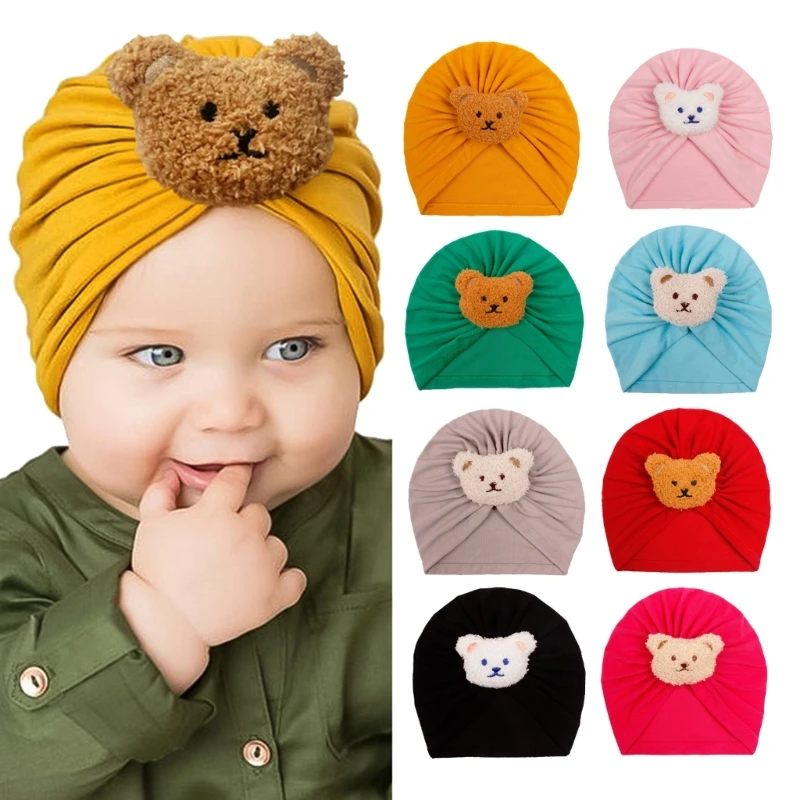 

Baby Turban Lovely Bear Pattern Newborn Hospital Hat Cotton Toddler Nursery Beanie Headwrap Newborn Birthday Present