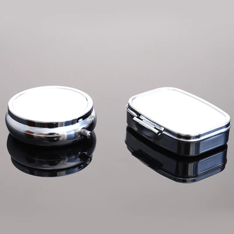 1Pc Waterproof Metal Pill Organizer Portable Round Square Pill Box Pill Container Weekly Pill Splitter Box