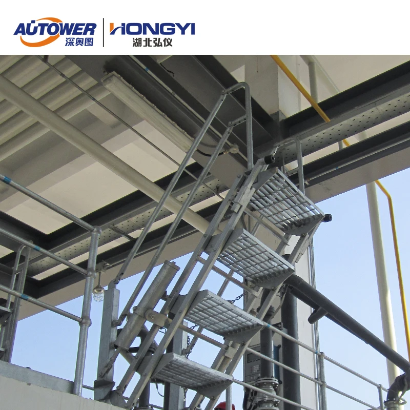 High-Quality Portable Three-step Folding Ladder with Handrail for  Tank Truck & Railcar Loading