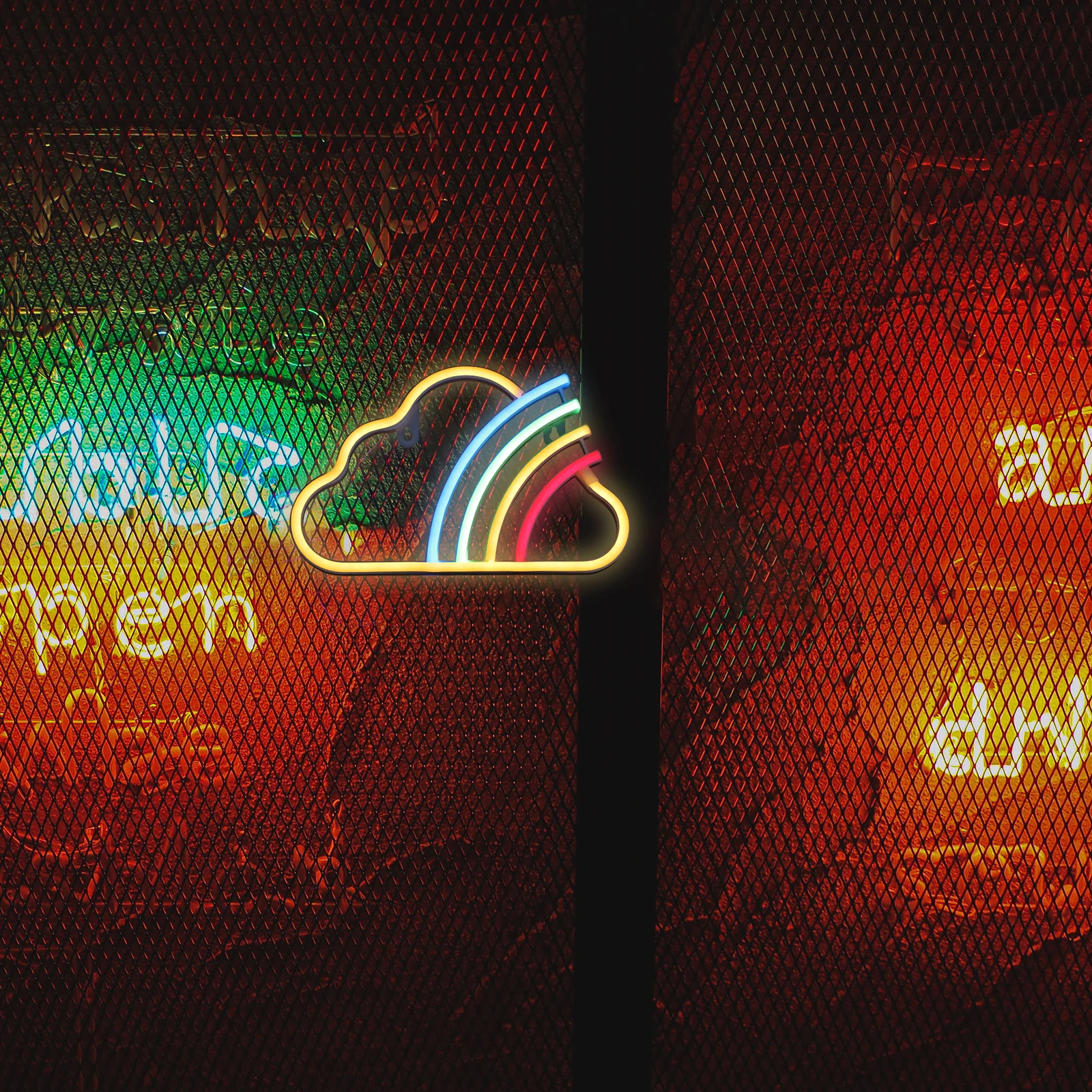 

Cloud Neon Sign Rainbow Clouds Lights Colorful The Hanging Wall Decor Yellow Led