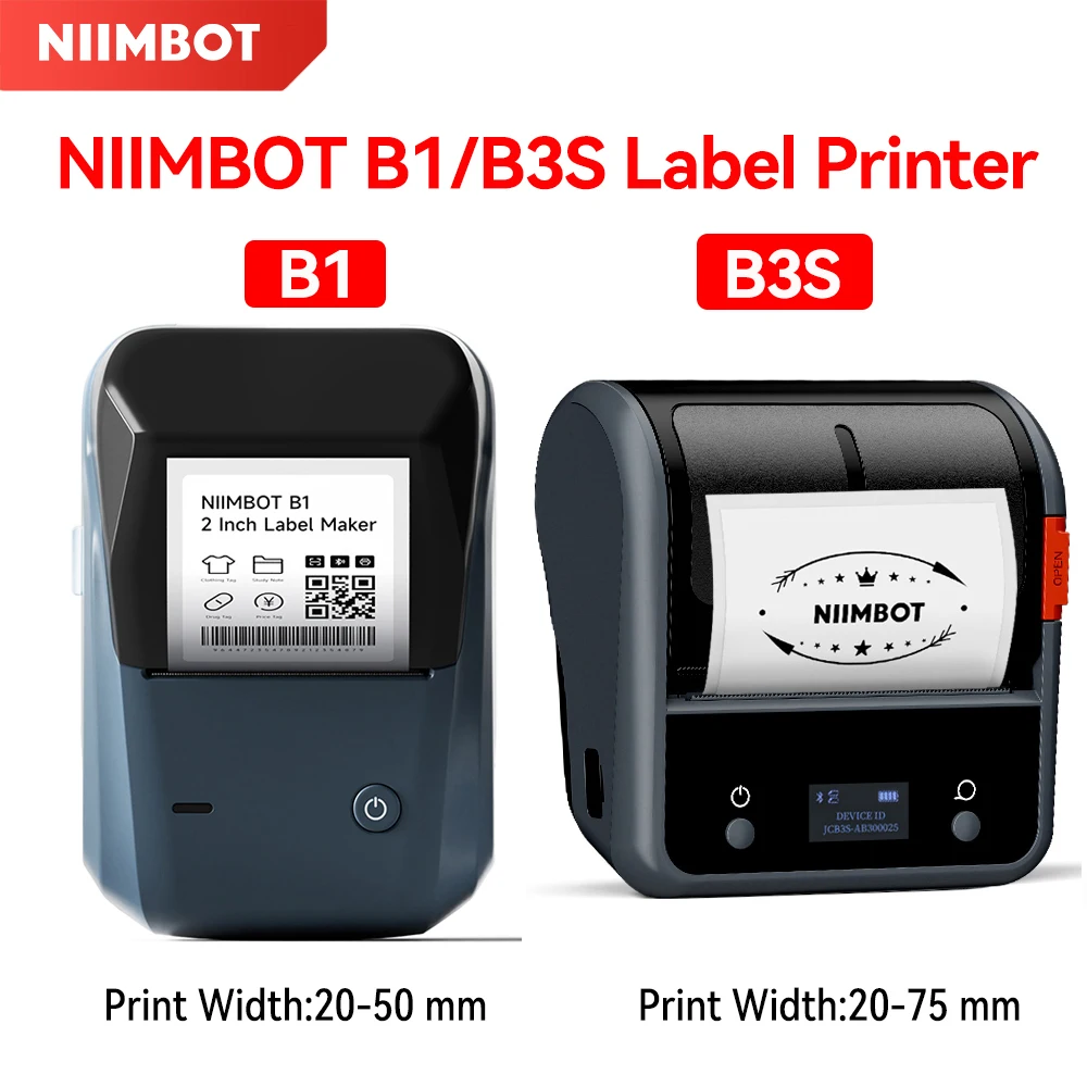 Niimbot-impresora de etiquetas térmica inalámbrica B1/B3S, fabricante de etiquetas Bluetooth, máquina de negocios para ropa, joyería comercial