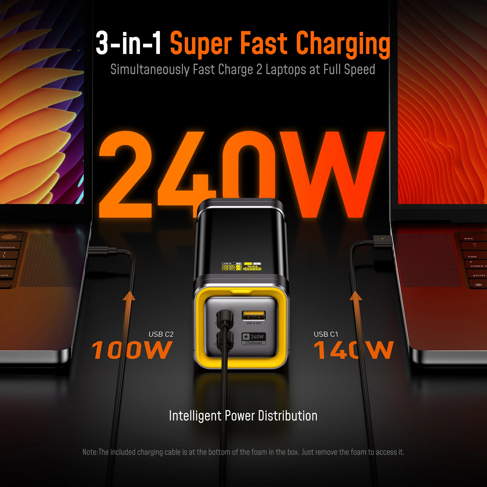 AOHI The Future Starship 240W Power Bank 27600mAh PD 3.1 140W Max Portable PowerBank for Laptop PD Fast Charging for iPhone