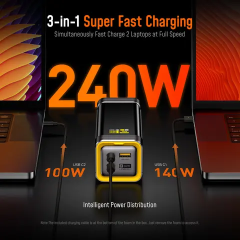 AOHI The Future Starship 240W 27 600mAh LED-skärm powerbank med 90 cm kabel 8 best sales powerbank med trådlös laddning - №7